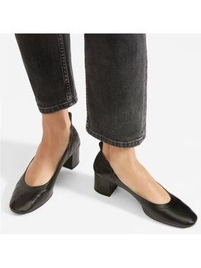 Everlane The Italian Lather Day Heel Size  9 M Black Round Toe Pump